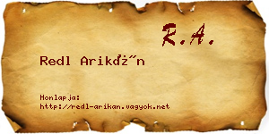 Redl Arikán névjegykártya
